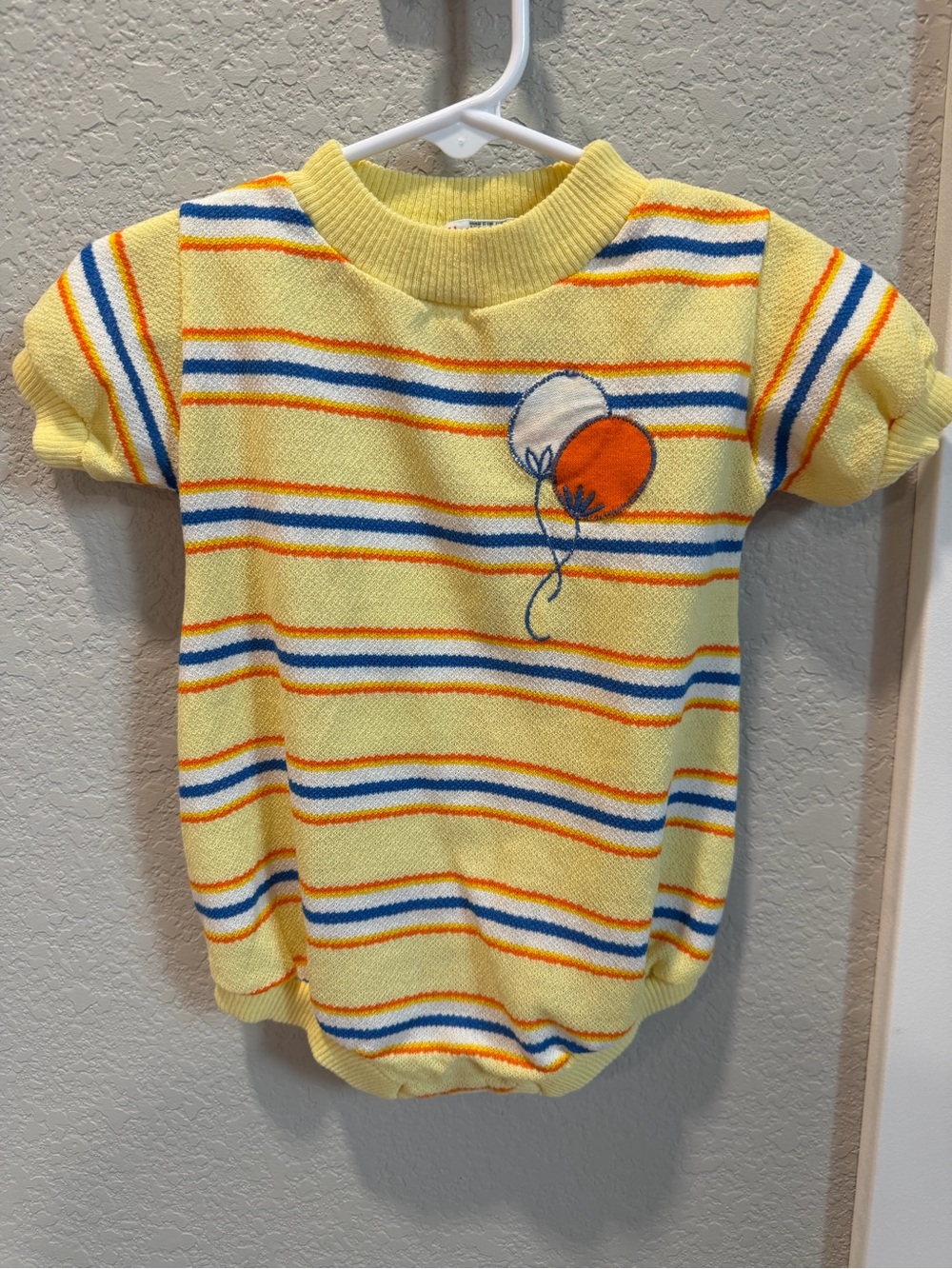healthtex Yellow Striped Bodysuit with Balloon Appliqué